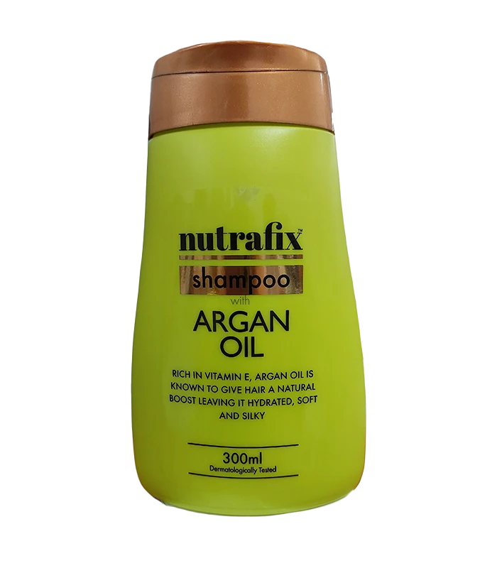 شامپو مو نوترافیکس مدل argan oil حجم 300 میلی لیتر حاوی روغن آرگان - nutrafix