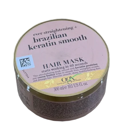 ماسک مو کراتین برزیلی OGX (مناسب موهای آسیب‌دیده و وز)